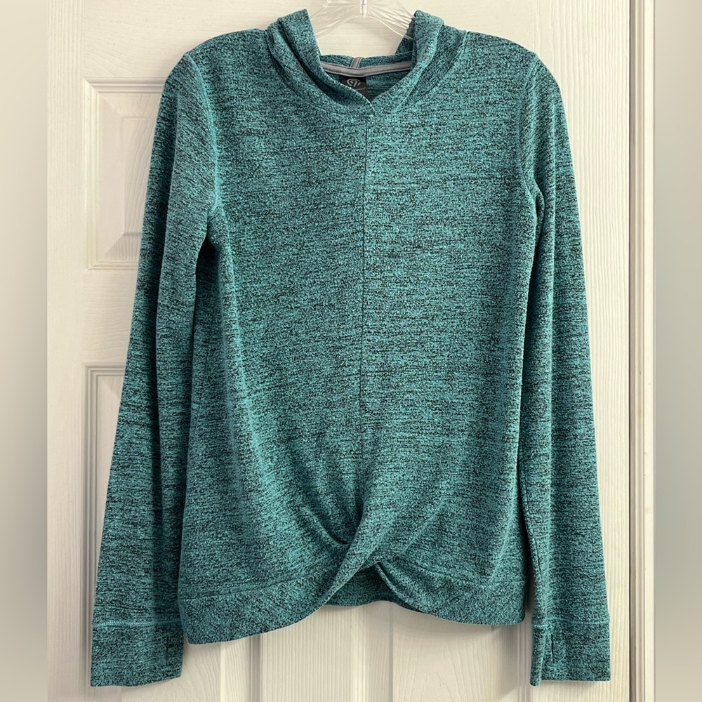 Girls Champion C9 Turquoise & Black Pattern Hoodie Sweatshirt Size XL 14-16